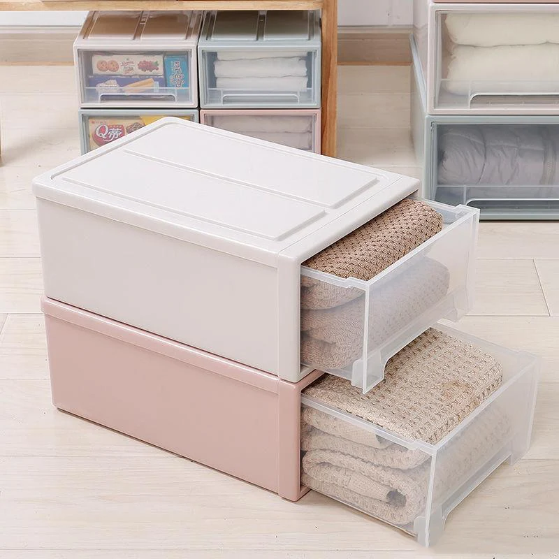 5 Drawers Storage Cabinet Stackable Clothes Storage Box Organizer PP Plastic