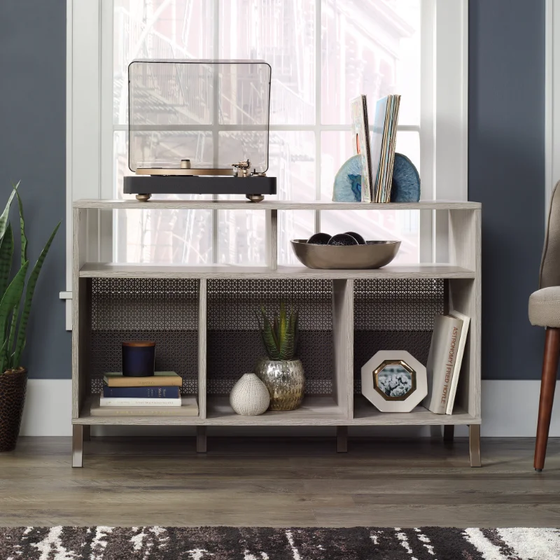 

Sauder Center City TV Stand, for TVs up to 50", Champagne Oak Finish tv stand living room furniture tv stand cabinet