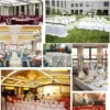 50/100pcs White Spandex Chair Cover Pleated skirt Seat Protector Covers Hotel Banquet Party Events Wedding Decoration 6