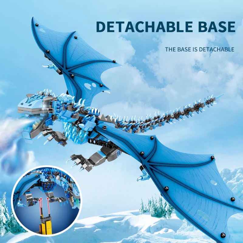 1186PCS 스마우그 드래곤 건설 빌딩 블록 디스플레이 스탠드 DIY 컬렉션 선물 모델 장난감 어린이 크리스마스 선물