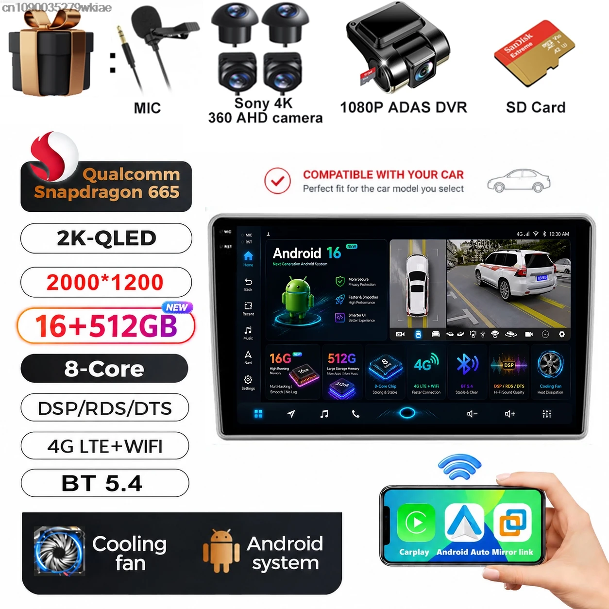 2K 16G-512G 360 DVR