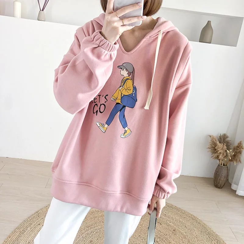 Maternity Breastfeeding Clothes Sweatshirt Embroidery For Nursing Mothers Hoodies Pregnancy Clothes Winter Maternity breastfeeding pregnant top