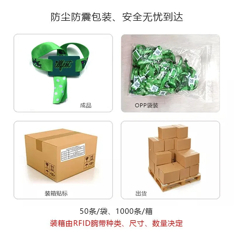 맞춤형 RFID 짠 팔찌 소형 카드 공원 놀이 공원 체크인 일회용 짠 팔찌 Customizat