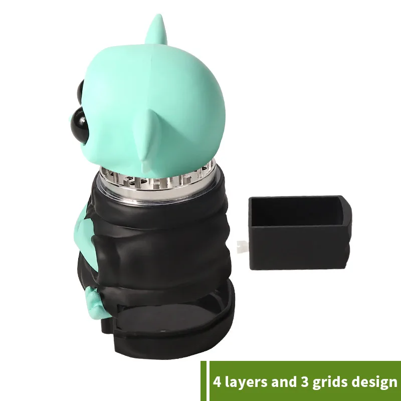 63mm Zinc Alloy Yoda baby Grinder with Drawer Tobacco Smoke Spice Crusher Mill Shredder 4 Part Rolling Accessories - Image 4