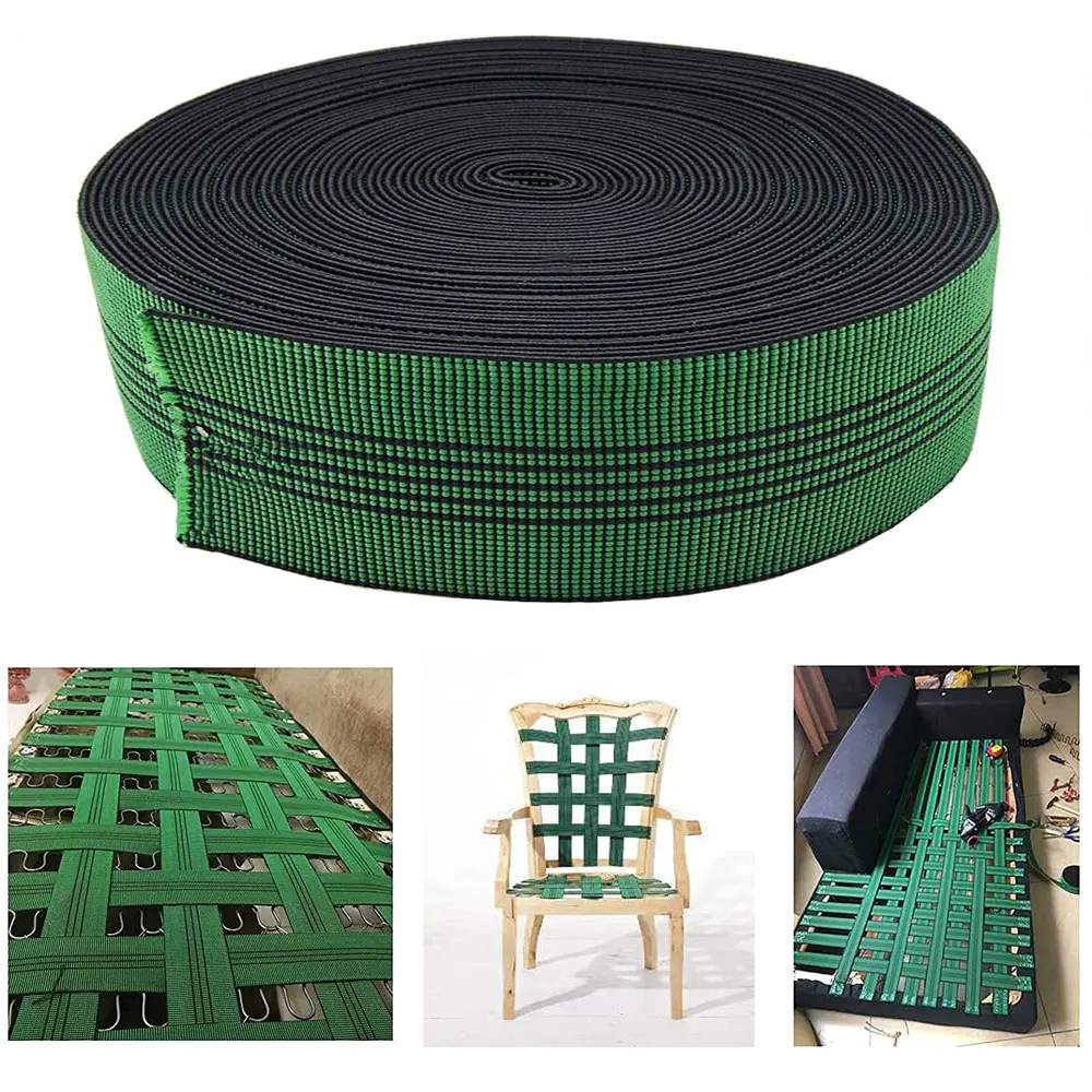 50MElasticbingBlackGreen3457cmReplaceDIYSofaChairCouch
