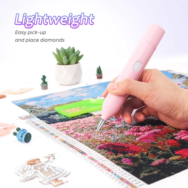 Electric Vacuum Diamond Painting Pen - No Wax Needed, 3 Suction Modes, Rechargeable With Tray