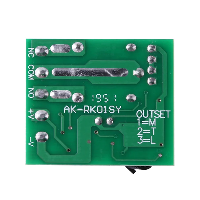 1/2Pcs 12V DC Wireless Relay Switch 433MHz RF Remote Control Receiver Module for Garage Door Electric Gate LED Light 6