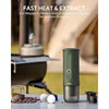 Qwoutin Nano portable electric espresso machine, self-heating, car charger, 20 bar mini coffee maker, with ground coffee; NS cap 3