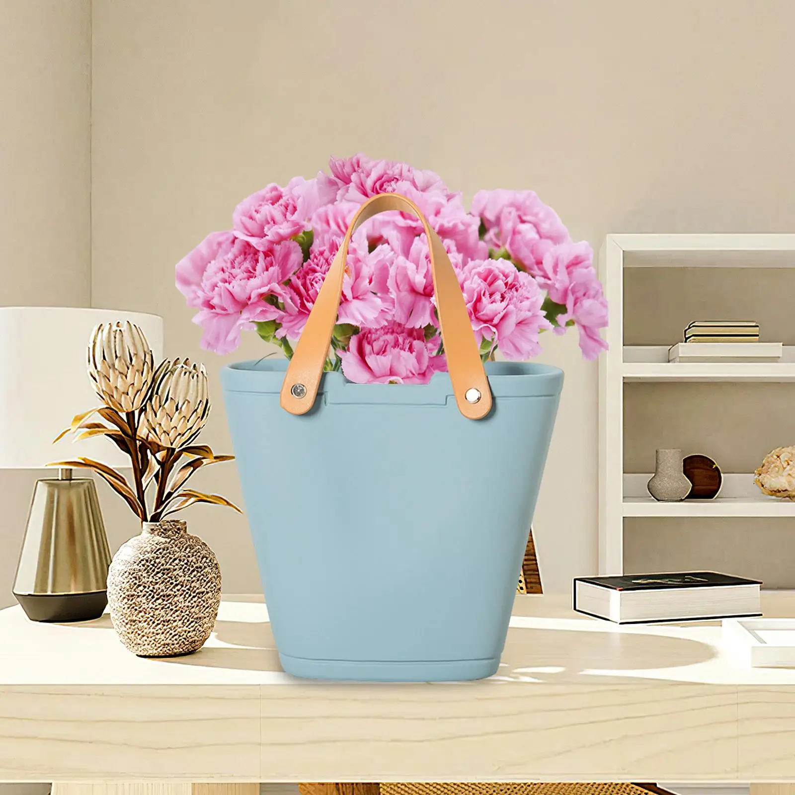 Ceramic Vase Decorative Wide Mouth Flower Vase for Shelf Wedding Bedroom