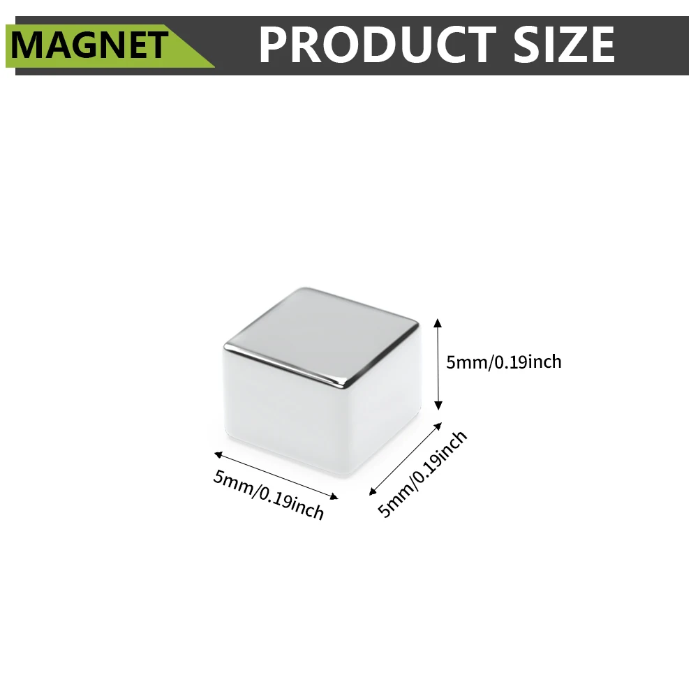 5x5x5mm N35 Super Starker Neodym-Magnetblock NdfeB Leistungsstarker Permanentmagnet imanes Kühlschrankmagnete 5*5*5mm – Detail 5