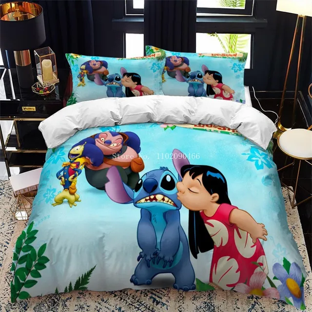 Lilo & Stitch Juego De Funda Nórdica Dibujos Animados para Niños Juego De  Ropa De Cama De 2 Piezas Juego De Colcha Funda De Edredón Suave Y Acogedora  para Niños (135X200cm) 