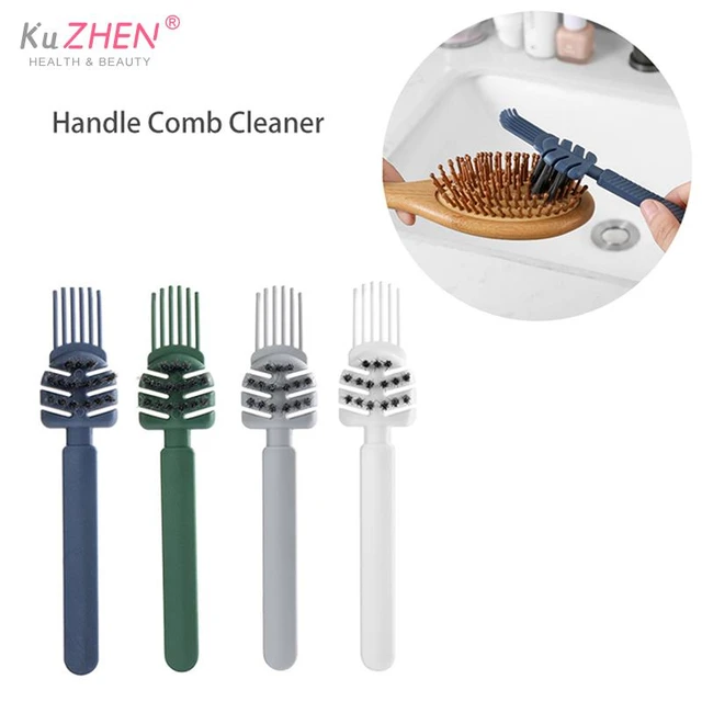 1PCS Wooden Comb Cleaner Delicate Cleaning Removable Hair Brush Comb Cleaner  Tool Handle Embeded Tool Broken