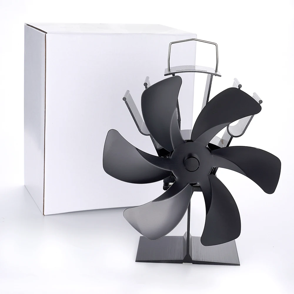 Heat Powered Stove Fan Log Wood Burner Eco fan Quiet Fireplace Fan Winter Warm Home Heater Efficient Heat Distribution 6 Blades