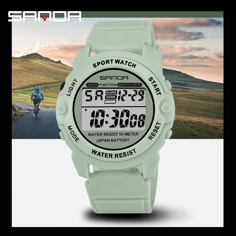 SANDA 6003 Sports Women Watches Fashion Casual Waterproof LED Digital Watch Female Wristwatches For Women Clock Relogio Feminino 3