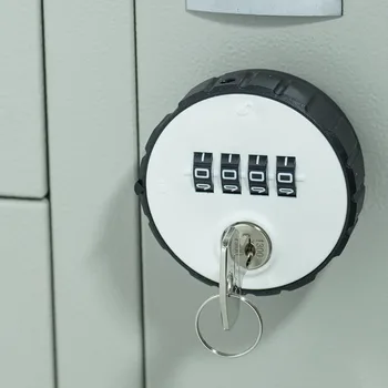 4 Digital Round Drawer Password Padlock with Key 20/26mm Anti-theft Security Combination Cabinet Cam Lock Home Office Hardware 1
