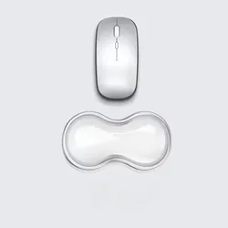 Ergonomic Silicone Wrist Rest and Mouse Pad Set - Comfort and Support for Typing and Navigation (Short white)