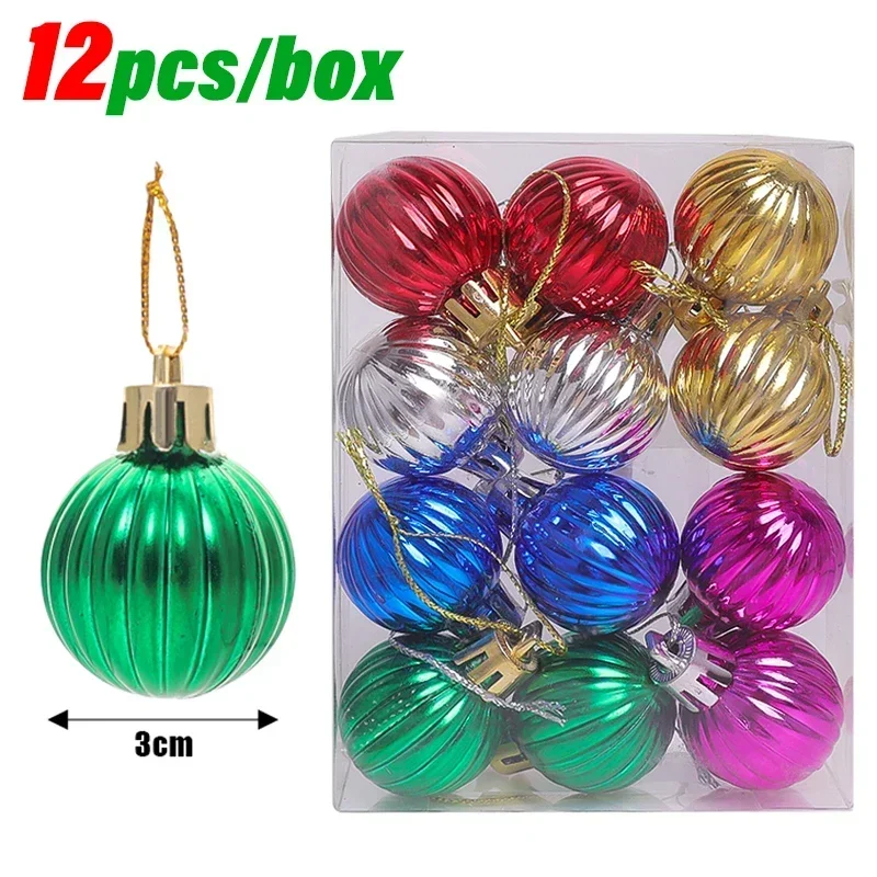 thumbnail image 1 of Juego de 12 a 120 minibolas navideñas para colgar en el árbol de Navidad, bolas de colores, adornos para fiestas de Año Nuevo, decoración del hogar, 1 of 5