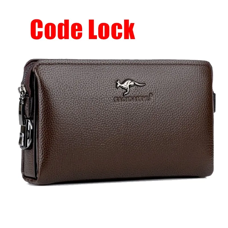 

wallets for men password lock long PU Wallet Long Male Handbag Clutch Purse Business Moneybag Anti-theft Black Brown Large
