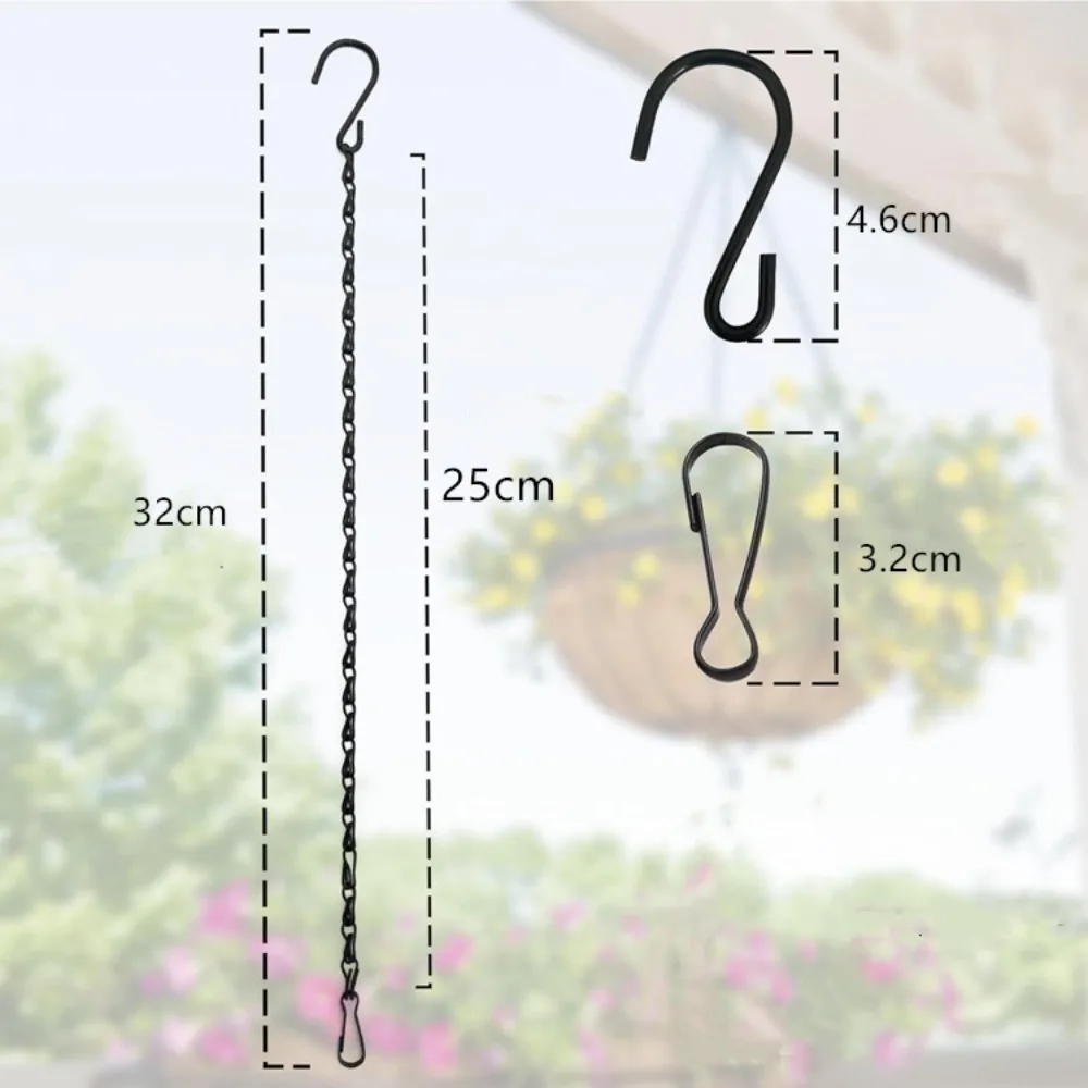 Adjustable Hanging Chains with S Hooks and Clips for Plants, Signs, Bird Feeders, and Wind Chimes (Set of 2/6)