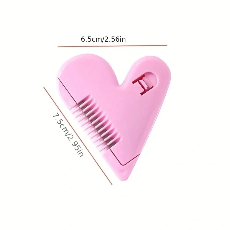 1Pc Thinning Beauty Hair Cut Accessories Home Mini Makeup Tools Heart Shape Hair Cutting Trimmer Barber Comb Bangs Hair Remover 6