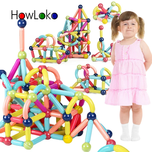 36-152 Pcs Big Size Magnetic Stick Building Blocks game magnets children Set Kids Magnets for children Magnetic Toy Bricks 1