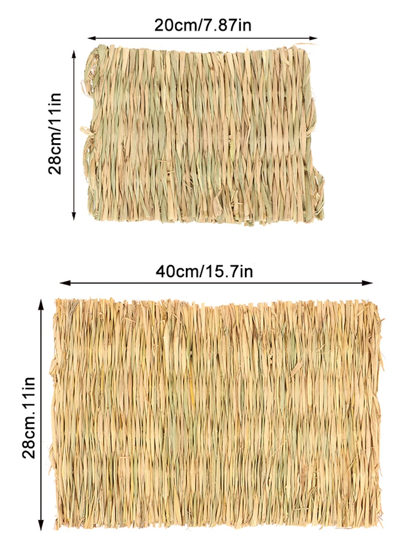 Natural Straw Grass Mat for Small Animals - Woven Hay Bedding and Resting Mat