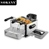 Houselin Electric Deep Fryer,Temperature Control, View Window, Professional Style,2000Watts,Three Frying Baskets,Stainless Steel 2