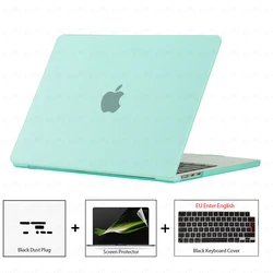 Ultra - Thin Protective Case Set with Dust Plug, Screen Film & Keyboard Cover for Air 13 M2 M3 M4 M5 (Matte Green3 EU)