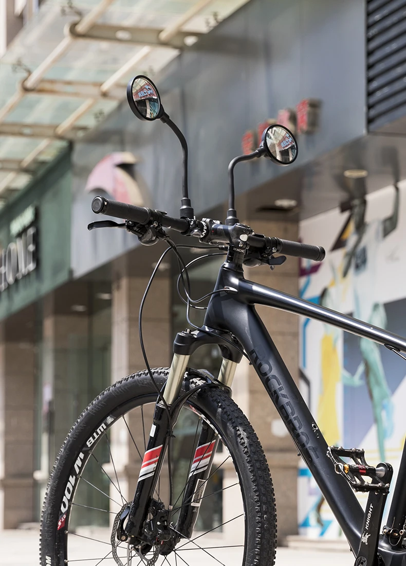 ROCKBROS Einfacher kleiner konvexer Rückspiegel für Fahrräder, Elektrofahrräder, Elektroroller, Mopeds, Biegung nach Belieben, konvexer Spiegel – Detail 3