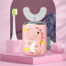 

Cartoon Design Electronic Baby U-shape Toothbrush Children Adjustable Teeth Cleaning Tool Gum Massage Mouth Care Supplies Blue