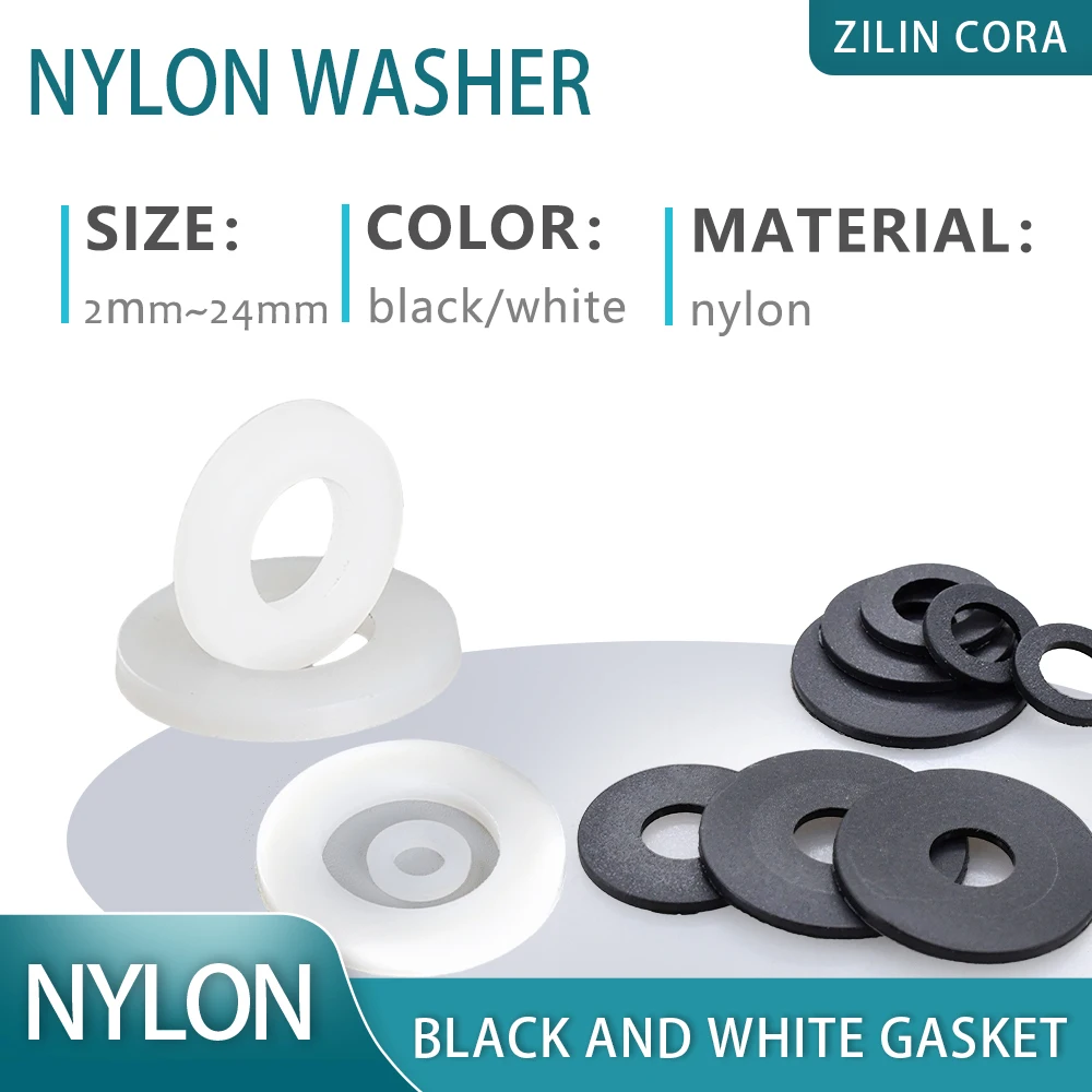 Plastic Washers Nylon Washer Flat Gasket Plastic Sealing Hard Washers M2 M2.5 M3 M4 M5 M6 M8 M10 M12 M14 M16 M18 M20 M22 M24