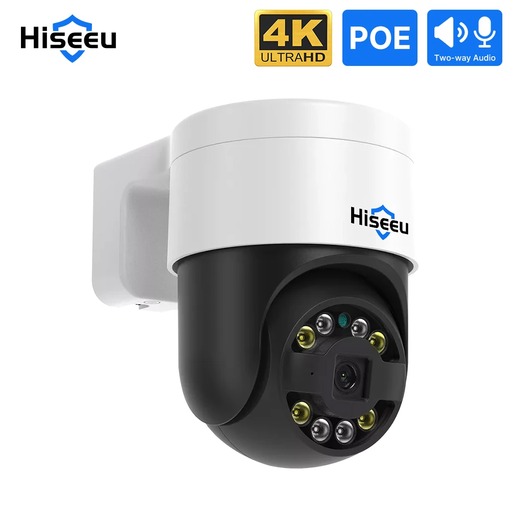Hiseeu 4K 8MP POE PTZ IP Camera 5X Digital Zoom Face Detection Outdoor Video Surveillance CCTV Cameras for Xmeye NVR ONVIF