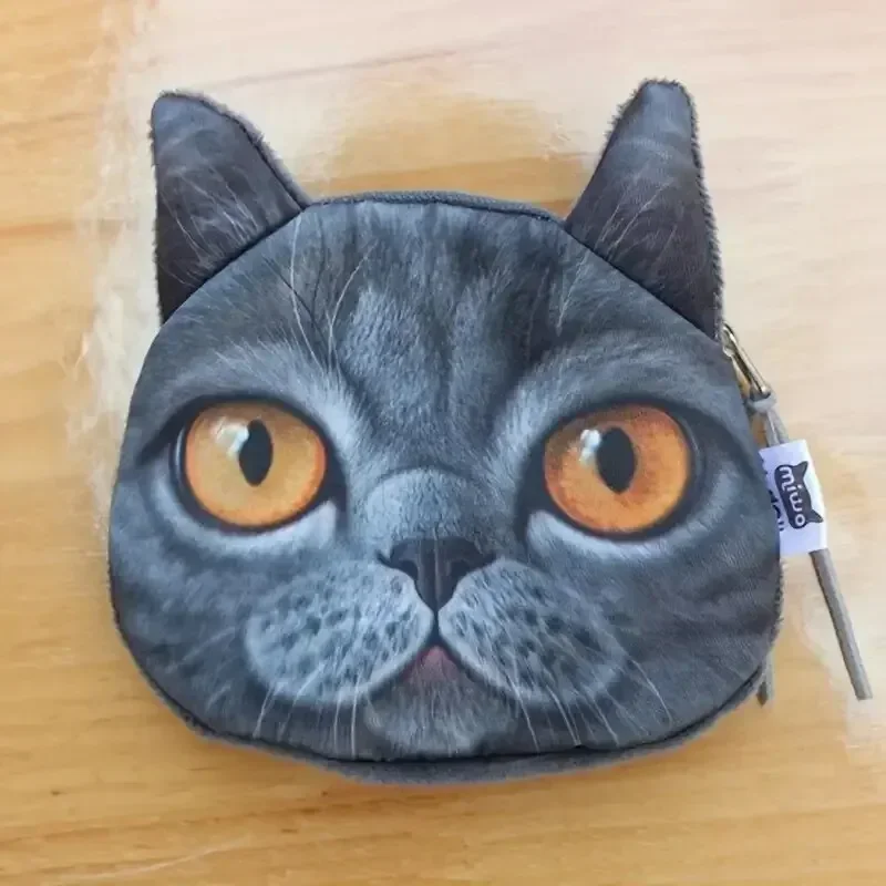 Coin Purse Cute Cartoon Cat Plush Coin Purse Animal Cat Coin Bag Sweet Snack Funny Storage Bag