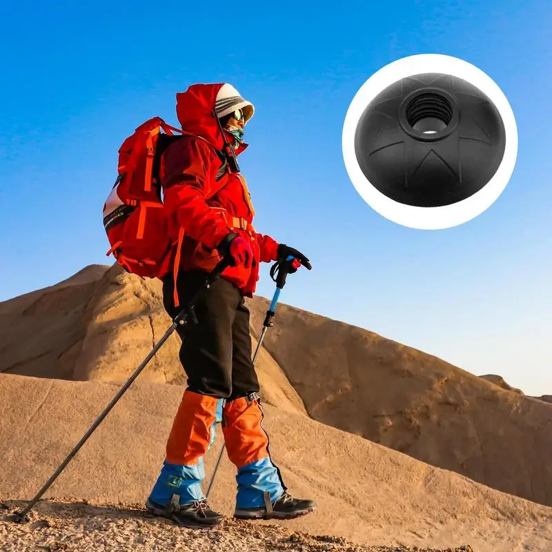 Mud Baskets For Hiking Poles 2X Round Snow Ski Mud Basket Tips Protector Hiking Pole Tips Walking Stick Replacement Accessory