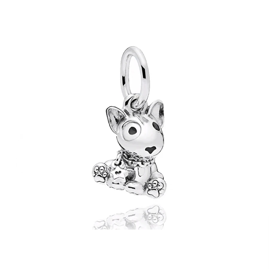 Labrador Bulldog Puppy Dog Kitty-Cat Dangle Charm Bead DIY Jewelry Fit Original European 925 Sterling Silver Bracelet Women Gift 6