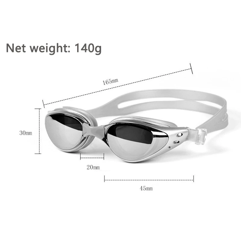 Swimming Goggles For Men Women Anti-Fog Uv Prescription Waterproof Silicone Adjust Swim Pool Eyewear Adults Kids Diving Glasses 6