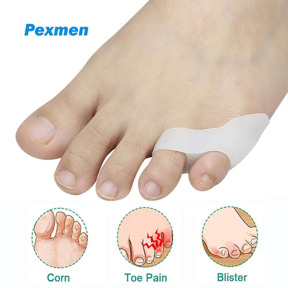 

Pexmen 2Pcs Soft Gel Pinky Toe Separator Spacer Little Toe Protector Pain Relief Reduce Blisters Corns Callus and Friction