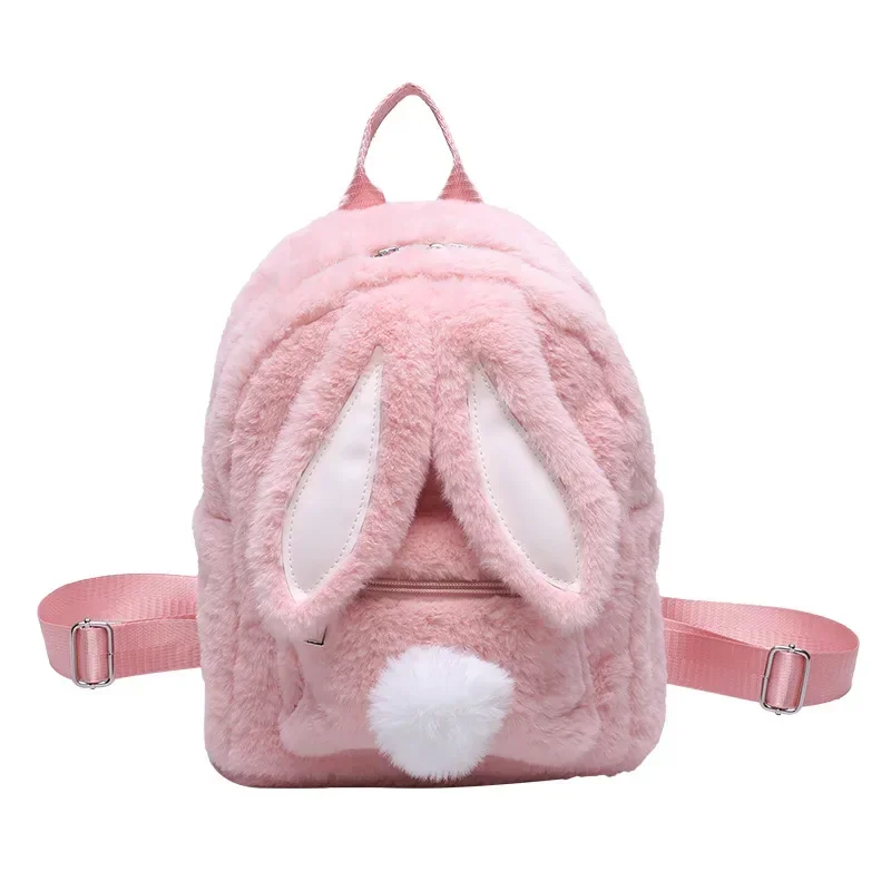 

New 2023 Plush Rabbit Ears Backpack Bag for Women Girl Funny Large Capacity Autumn Winter Travel Backpack School Bag