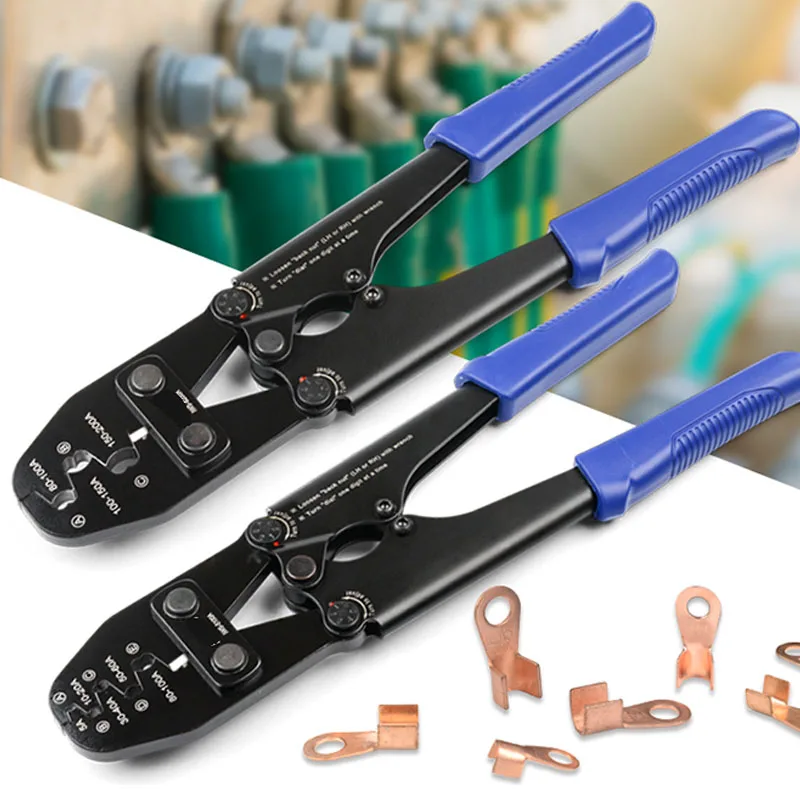 Copper Open Nose OT Line Nose U-shaped Bare Terminal Clamp Crimping Pliers 5-200