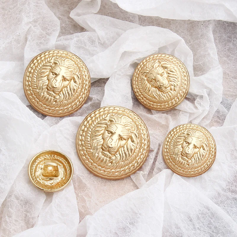 10pcs/lot Retro Metal Buttons Exquisite Lion Head Pattern Men's and Women's  Clothing Decorative Sewing Button Accessories