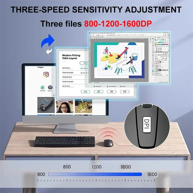 Ergonomic Wireless Rechargeable Mouse 3