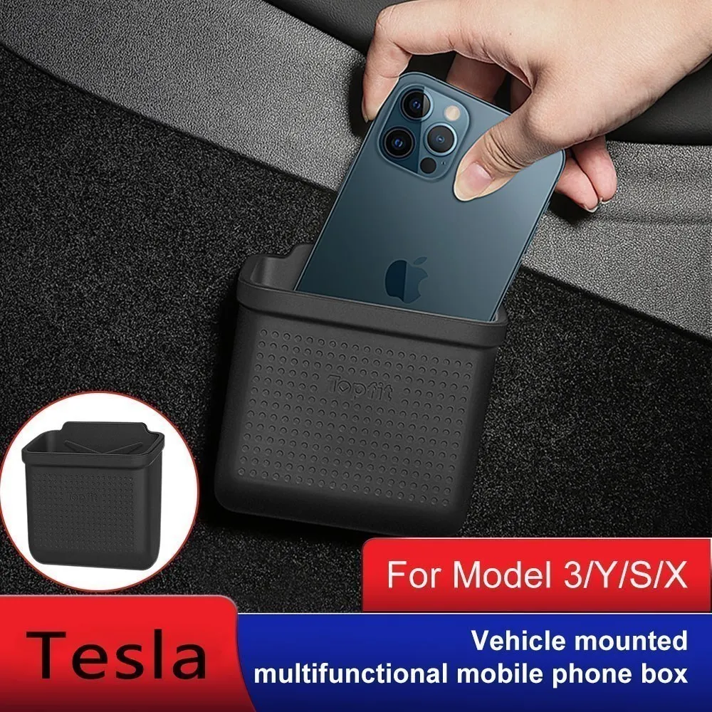 

Silicone Storage Box Hidden For Tesla Model 3/S/X/Y Easy Install Bag Paste Auto Interior Accessories For Tesla Model 3/S/X/Y