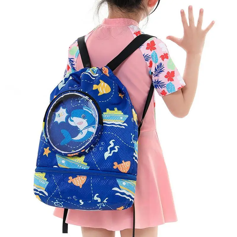 

Сумка для плавания, мультяшная Сумка для бассейна для детей, водонепроницаемая регулируемая детская сумка для сухого и влажного спорта, для плавания и путешествий