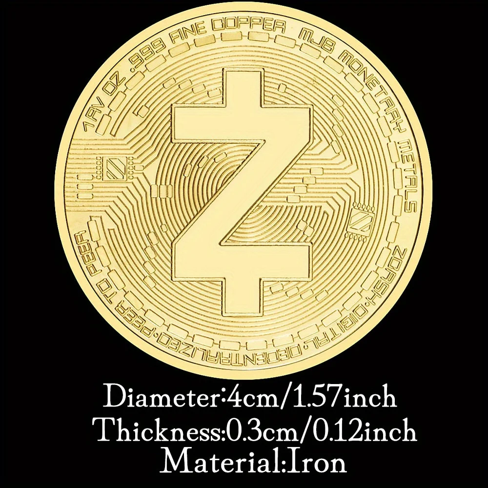 Golden Plated Zcash Cryptocurrency Souvenir Coin - Elegant Home Decor and Collectible Gift