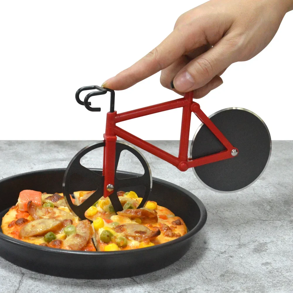 Stainless Steel Pizza Knife Two-wheel Bicycle Shape Pizza Cutting Knife Tool Bike Round Cutter Knives Kitchen Tools pizza cutter,pizza knife,pizza roller