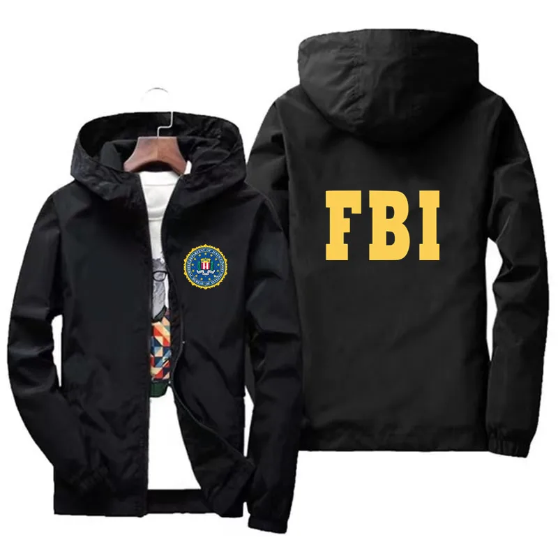 FBI United States FBI Shield Men's Pilot Air Pilot Jackets Baseball Coat Motorcycle Bomber Windbreaker Camping Hiking Jacket