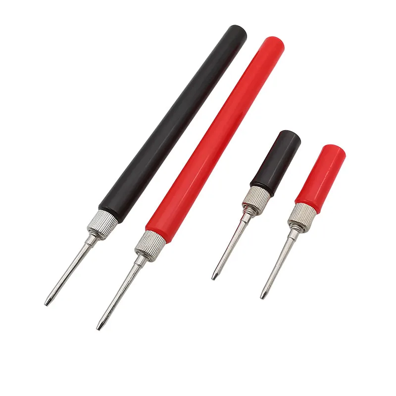 2 шт. 2 мм Штекерный тестовый зонд игольчатый наконечник красная черная Изолированная ручка Проводной разъем для универсального мультиметра тестовые выводы длинные/короткие
