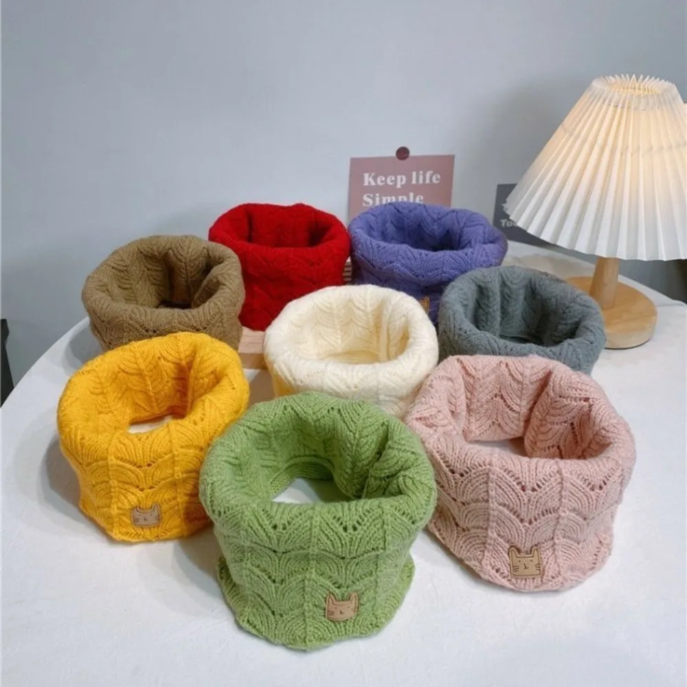 Winter Kids Warm Knitted Scarves Thick Elastic Mufflers Children Neck Warmer Boy Girl Scarf Windproof Neck Collar Scarves