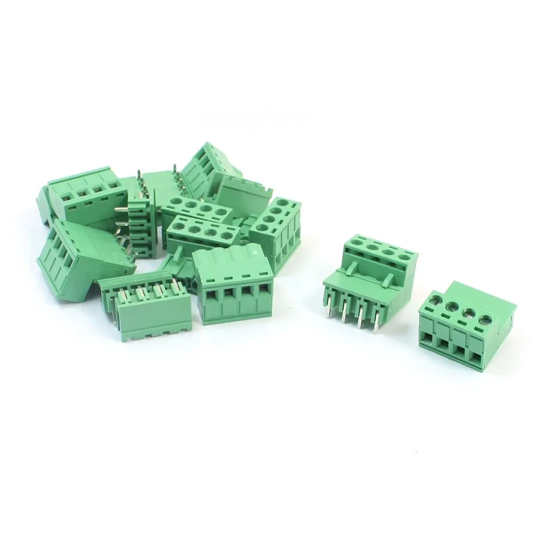 

5.08mm Phoenix Connectors 10 Pcs 5.08mm 4Pin Pluggable Type Green Screw Terminal Block 300V 16A