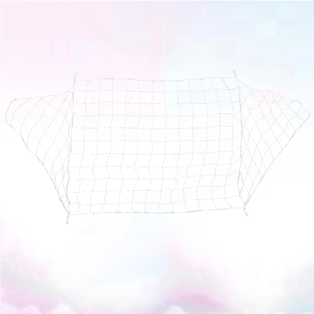 

7 Persons Football Soccer Goal Post Net Outdoor Standard Replacement Soccer Net Sports Training Net (White, 500x200cm)